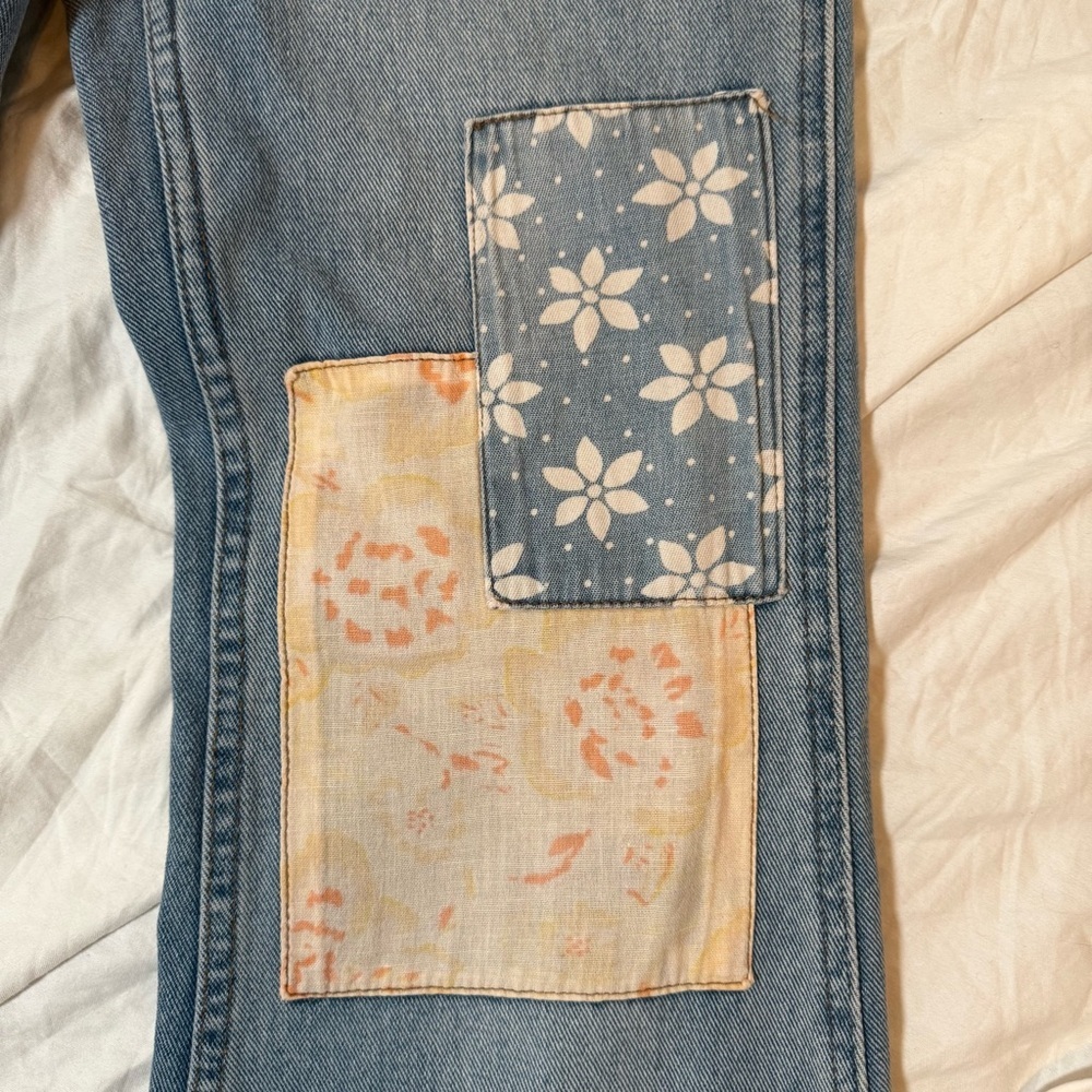 Wrangler x Billabong Patchwork Jeans Women’s 24 High Rise Flare Denim - Picture 3 of 10